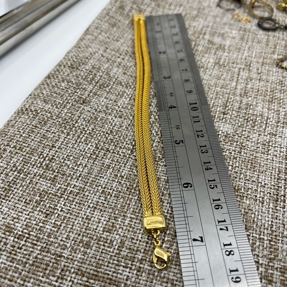 Vintage Rare 1980s Monet Gold-Tone Double Strand Mesh Bracelet - Picture 13 of 14